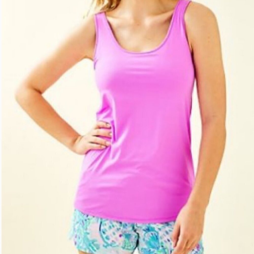 Lilly Pulitzer sunray bra tank UPF 50+ size medium EUC purple quart